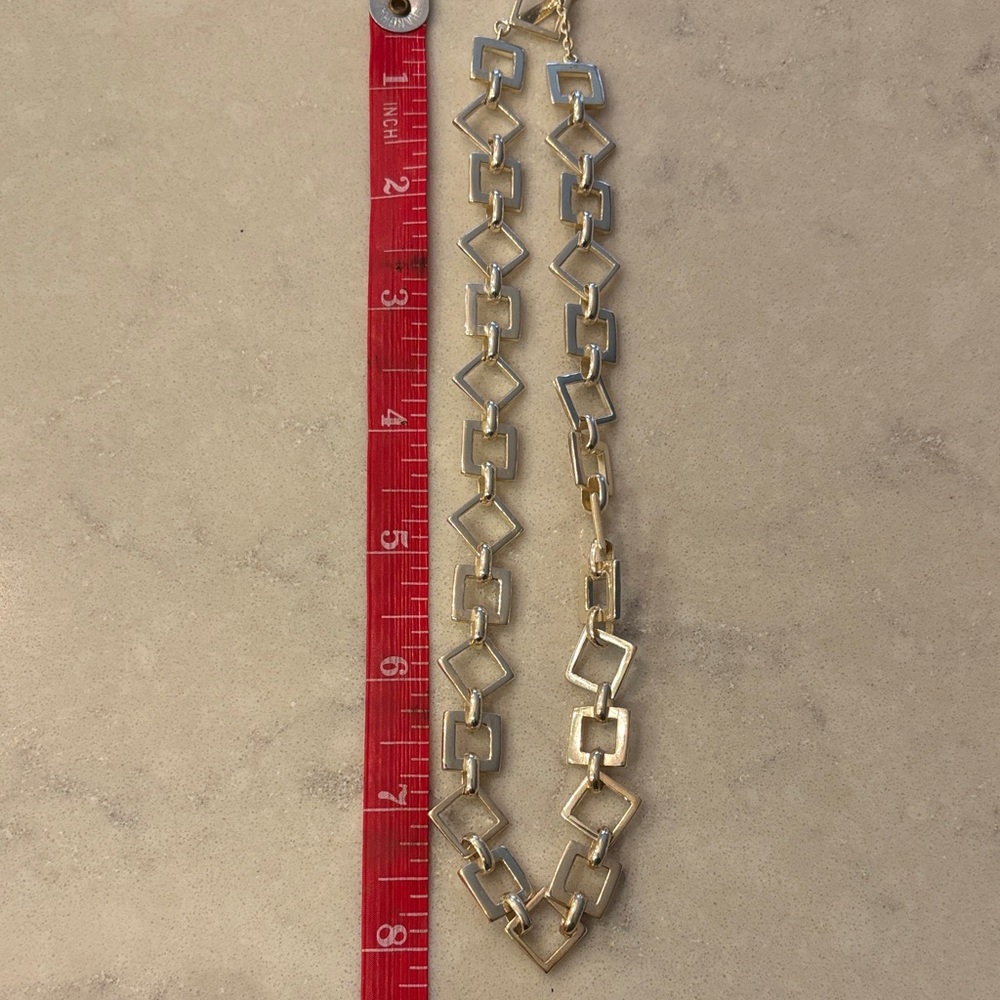 Sterling Silver Geometric Toggle Clasp Necklace - image 4